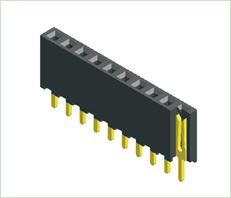 2.0mm Ceanntásc Mná Sraith Aonair Cineál Dhíreach H6.35